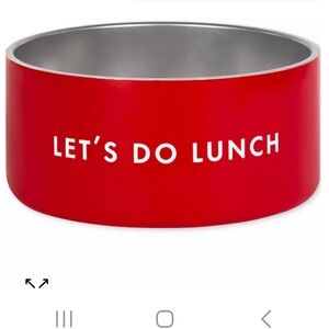 KATE ♠️ SPADE RED LET'S DO LUNCH DOG BOWL